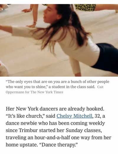 New York Times article about Angela Trimbur